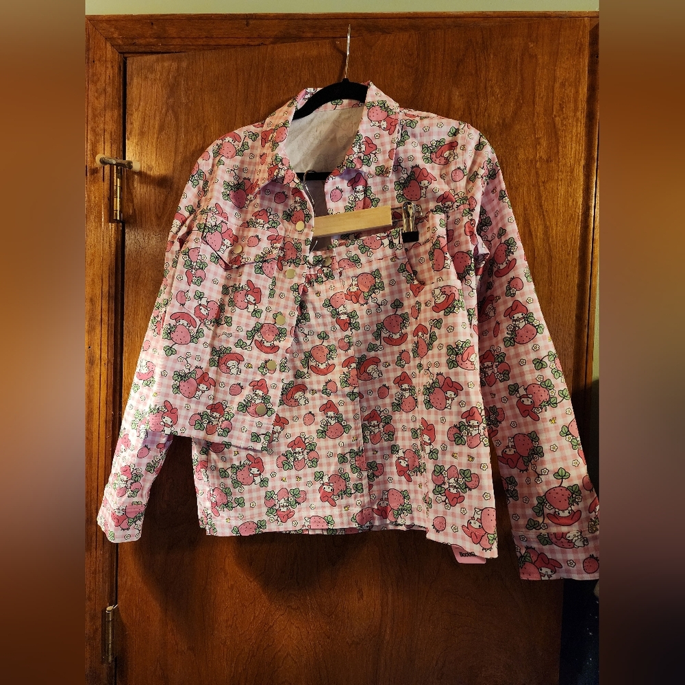 Blackmilk my melody strawberry Fields mini skirt & crop blazer